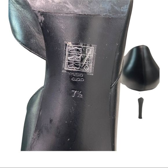 Pelle Moda black leather slip on pump heels 7.5 - Picture 4 of 6